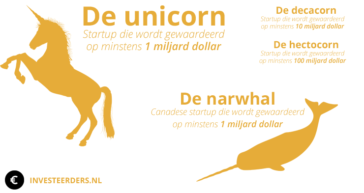 De unicorn, decacorn, hectocorn en narwhal.
