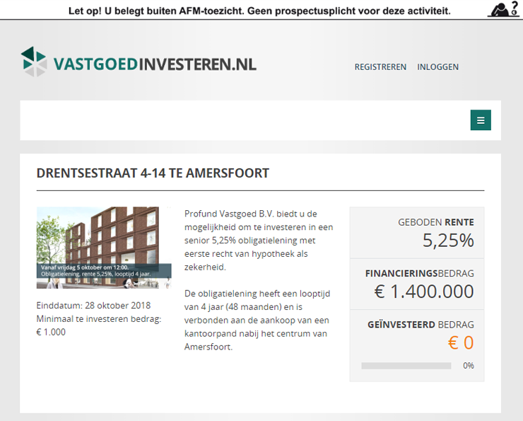 Crowdfundingplatform Vastgoedinvesteren.nl.